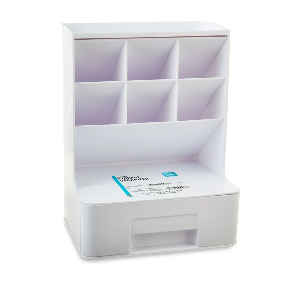Pen + Gear White Tall Organizer Plastic Desktop Organizer NWT